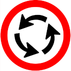 Sentido circular na rotatÃ³ria.